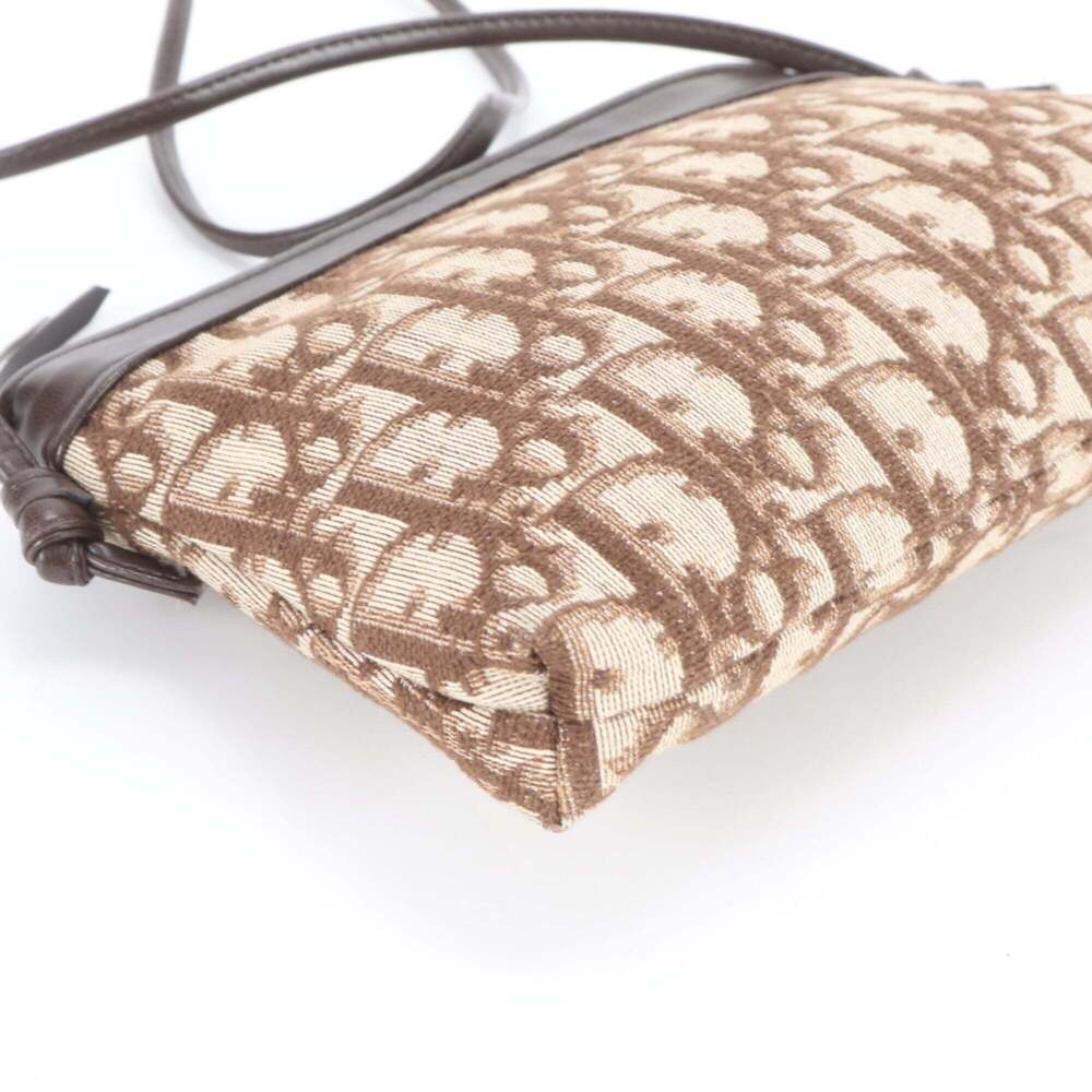 CHRISTIAN DIOR Vintage Brown Leather Trotter Shoulder Bag - Picture 4 of 9